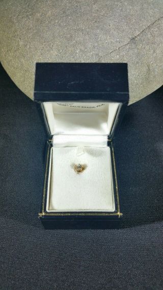 Vintage 14k gold diamond tie tack lapel pin stud.  Krauss jewlers West Palm Fla. 3