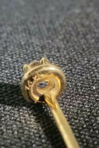 Vintage 14k gold diamond tie tack lapel pin stud.  Krauss jewlers West Palm Fla. 4