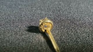 Vintage 14k gold diamond tie tack lapel pin stud.  Krauss jewlers West Palm Fla. 6