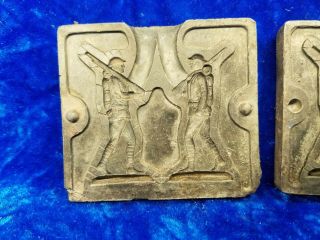 2 Vintage Molds For Making Lead Soldier and Army Tank AC Gilbert 2