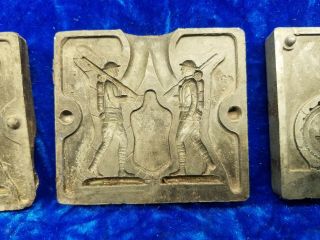 2 Vintage Molds For Making Lead Soldier and Army Tank AC Gilbert 3