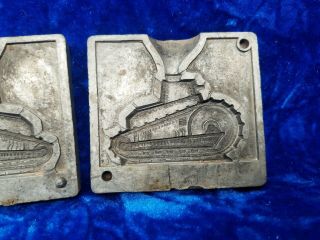 2 Vintage Molds For Making Lead Soldier and Army Tank AC Gilbert 5