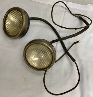 2 - Vintage Ford Model A T Chevy Antique Car Old Hot Rod•driving Lights Fog Lamps•