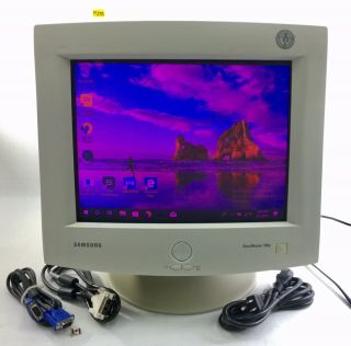 Vintage Samsung 1997 Syncmaster 700p Crt 17” Swivel Monitor W/ Power Cable M235