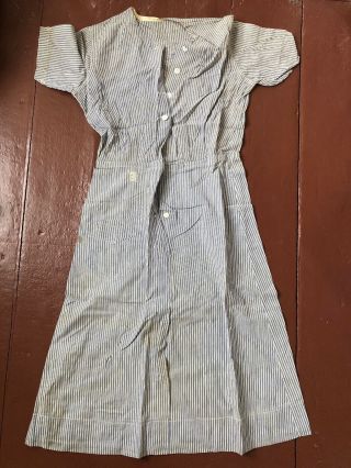 Orig 1940’s Wwii Era Us Navy Army Nurse’s Uniform Baby Blue Stripe Vintage Rare