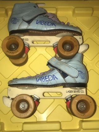 Vintage Precision Sports Size 5 Labeda Roller Skates With Laser Skate Co.  Plates