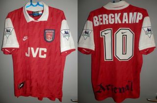 Shirt Arsenal 1994 - 1995 Bergkamp Nike Jersey England Premier League Vintage