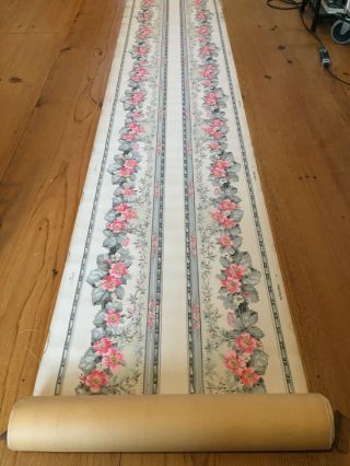 1920s Wallpaper Roll Floral Antique Vintage Made In Usa 19.  5” Wide