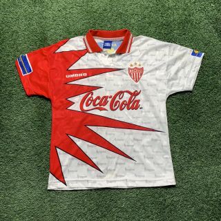 Vintage 80s 90s Umbro Necaxa Coca Cola Soccer Jersey All Over Mexico Futbol