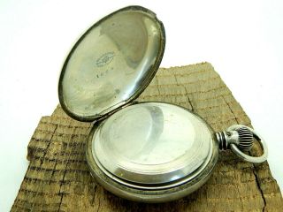 Vintage Sterling Pocket Watch with a Coin Silver Hunting Case 18 Size 6