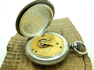 Vintage Sterling Pocket Watch with a Coin Silver Hunting Case 18 Size 7