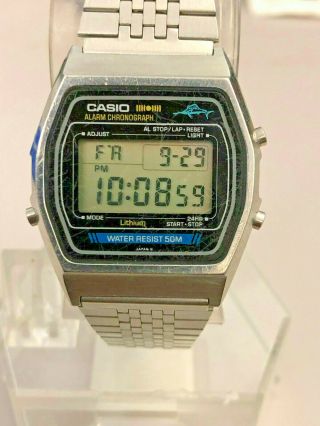 Vintage Casio Marlin W - 35 W35 Steel Digital Lcd Watch 248 Module