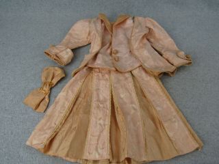Victorian Style Vintage Peach Doll Dress For Antique German Or French Doll " Tlc "