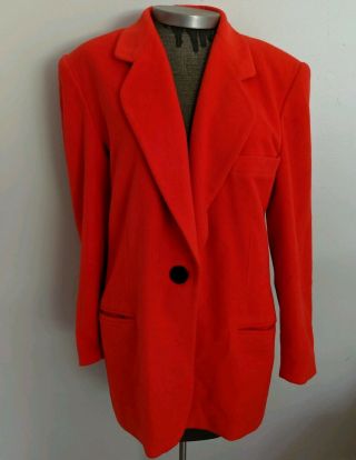 Vintage Escada By Margaretha Ley Orange Wool Blazer Jacket Size 40 Or Us Size 10