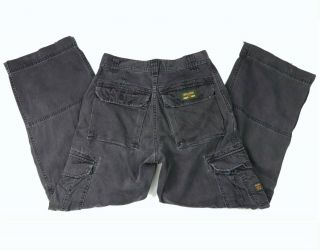 VTG 90s JNCO Jeans Men 29 x 30 Cargo Pants Black Embroidered Snake Skate Grunge 2