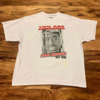 1996 Rip 2pac Shakur Bootleg Memorial Rap Tee Shirt Made In Usa Vtg Size Xl/xxl