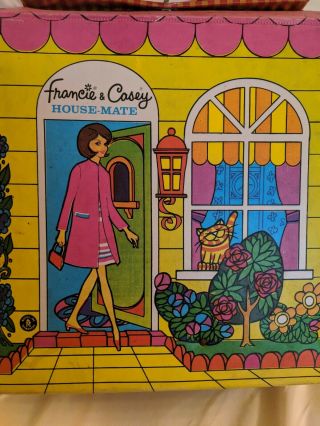 1966 Mattel Francie & Casey House - Mate Carrying Doll Case Storage 5092 Barbie