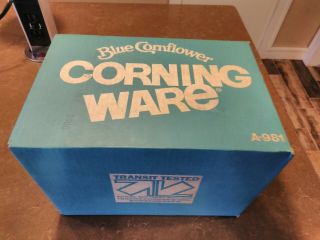 Nos 4pc Set Baking Dish & Saucepan A - 981 Vintage Corning Ware: Cornflower Blue