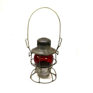 Adlake Kero Penn Central Railroad Lantern Red Globe Vintage 3