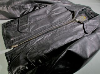 Mens Size 42 Vintage Cooper Motorcycle Biker Rocker Black Leather Jacket Dress