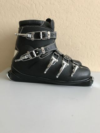 Zermatt 832 Vintage Black Leather Buckle Ski Boots Italy Mens 11.  5 Us 9.  5 - 10