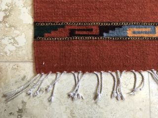 VTG Collectable Handmade Wool Mexican Zapotec ARROW Rug/ Wall Hanging 28”X57” 2