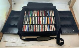 Case Logic 120 Cassette Tape Holder With 59 Cassette Tapes Storage Vintage Old