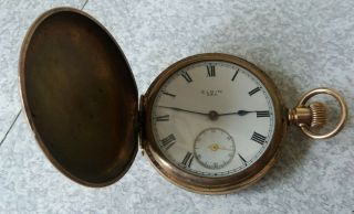 Lovely Vintage Elgin Full Hunter Gold Plated Pocket Watch - Needs Work