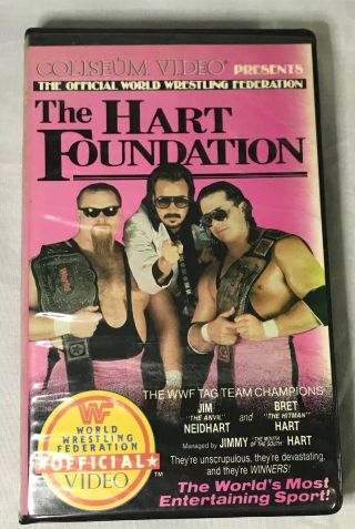 Vintage Wwf Official Coliseum Video Hart Foundation Vhs Wf037 Like & Rare