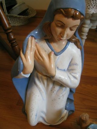 Vintage Ceramic Bisque Hand Painted Martha Anns ' Large Holy Family Nativity Set 3