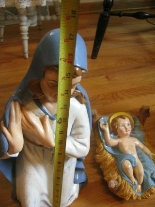 Vintage Ceramic Bisque Hand Painted Martha Anns ' Large Holy Family Nativity Set 8