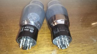 2 vntg 6L6G smoked glass RCA 50 ' s tube pair & Hi - Fi 6L6 tube Radiotron TV - 7 5