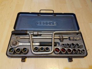 Vintage Gedore Socket Set Af Whitworth 1/2 " Drive Ideal For Classic Car No 1985