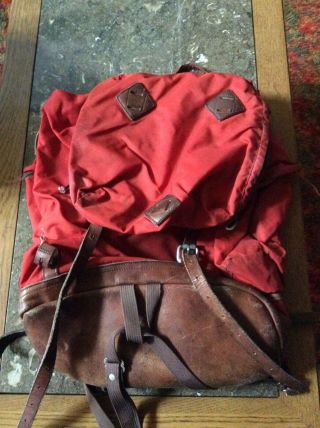 Vintage Alp Sport Alpine Design Boulder Co Leather Strap Day Hikers Pack Red