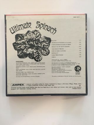 Reel to Reel Tape Ultimate Spinach 3 3/4 IPS Stereo MGM 4518 Vintage 4