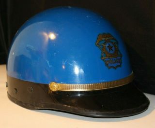 Vintage Police Motorcycle Half Helmet w/Visor BELL Toptex Medium - harley indian 3