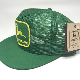 Vintage John Deere Patch Mesh Snapback Trucker Hat Cap 80s VTG K PRODUCTS 2