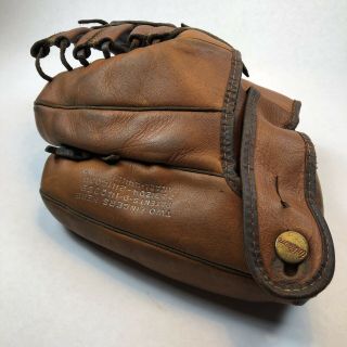 Vintage 1940 ' s Wilson Ball Hawk 3 Finger Leather Baseball Glove 2