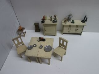 Vintage Rare Antique Miniature Dollhouse Furniture Fao Schwartz Made In Germany
