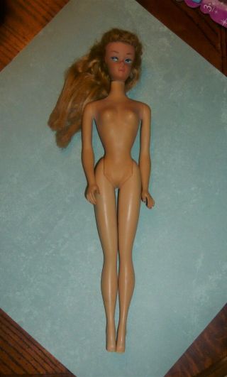 Vintage Mattel Blonde Ponytail Barbie Doll Green Ear Tlc