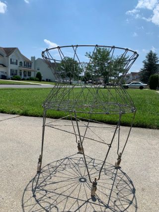 1960’s Vintage Collapsible Folding Wire Basket Industrial Laundry