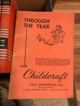 Vols 1 - 12 1949 Vintage Childcraft Encyclopedia Collectible Orange Covers & Guide 2