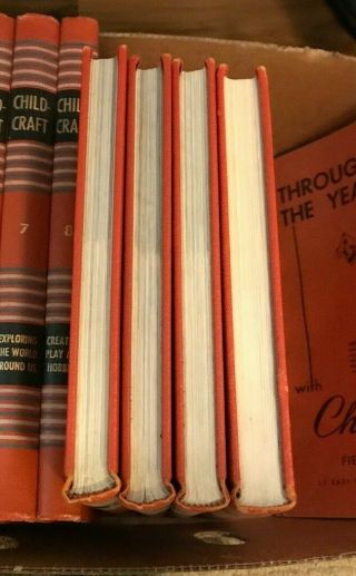 Vols 1 - 12 1949 Vintage Childcraft Encyclopedia Collectible Orange Covers & Guide 6