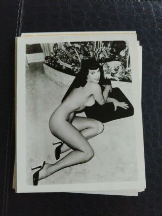 Bettie Page Vintage Nude Risque Pinup Photo Silver Gelatin