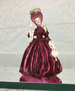 Vintage Florence Ceramics Scarlett Figurine Red Dress Spaghetti Porcelain F222