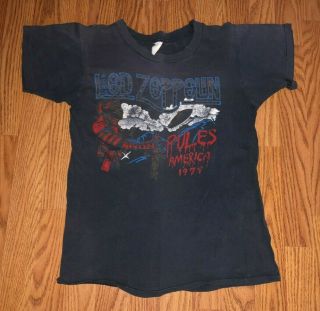Vtg 1979 Led Zeppelin Rules America Concert Tour Shirt Medium Rock Metal 50/50