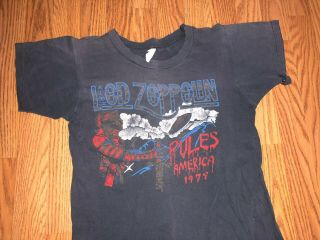 VTG 1979 Led Zeppelin Rules America Concert Tour Shirt Medium Rock Metal 50/50 2