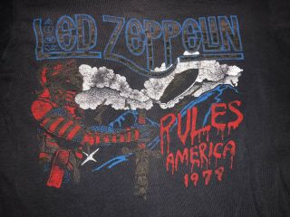 VTG 1979 Led Zeppelin Rules America Concert Tour Shirt Medium Rock Metal 50/50 3