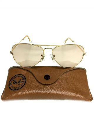 Vintage Bausch & Lomb Ray Ban Brown Lens Aviator Sunglasses With Vintage Case