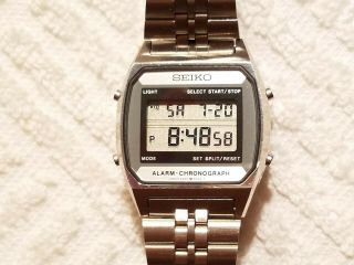 Vintage Men’s Seiko Digital Lcd Alarm Chronograph Stainless Watch